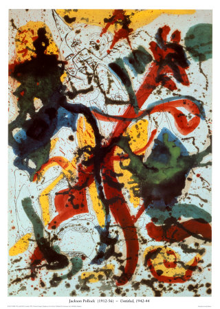 Painting by Jackson Pollock with caption "Sure, Abstraction worked for Jackson Pollock"