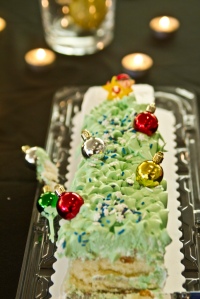 Home-made Christmas tree cake from Sojourn Church Women's Gift Exchange