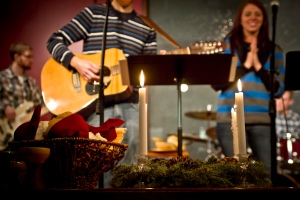 Advent Candles At Sojourn Worship Service