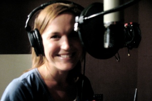 Singer-songwriter Allie Lapointe in the recording studio