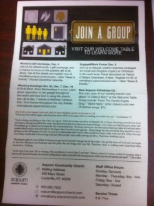 Old Sojourn Church Sunday Bulletin Design