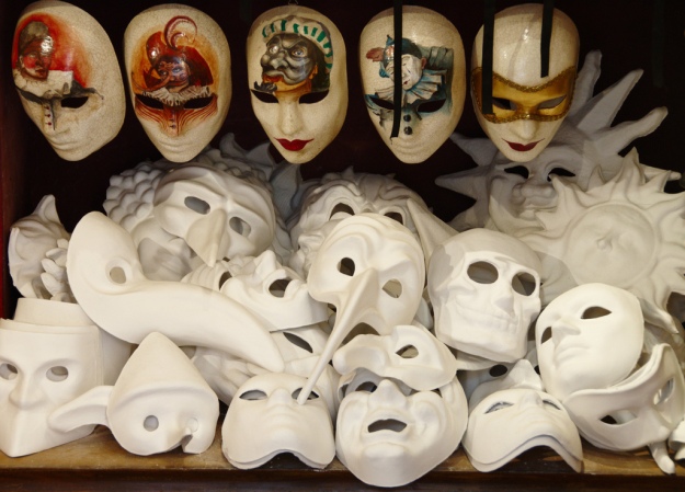 A collection of theater masks